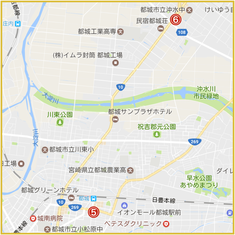 宮崎県都城市にあるプロミス店舗・ATMの位置