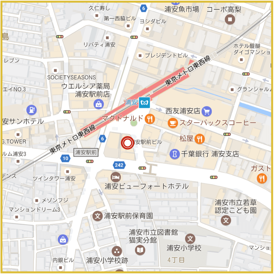 浦安駅周辺にあるプロミス店舗・ATMの位置