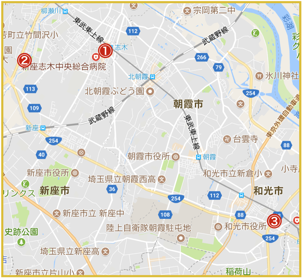 埼玉県南西部地域にあるプロミス店舗・ATM