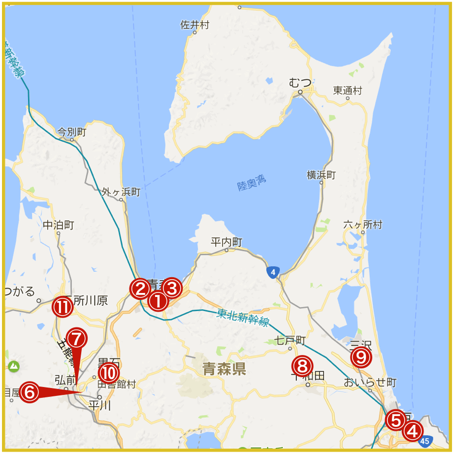青森県にあるプロミス店舗・ATMの位置