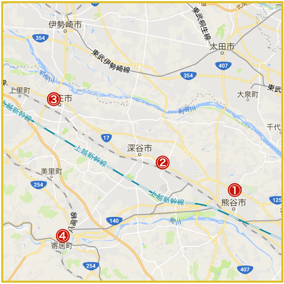 埼玉県北部地域にあるアコム店舗・ATMの情報