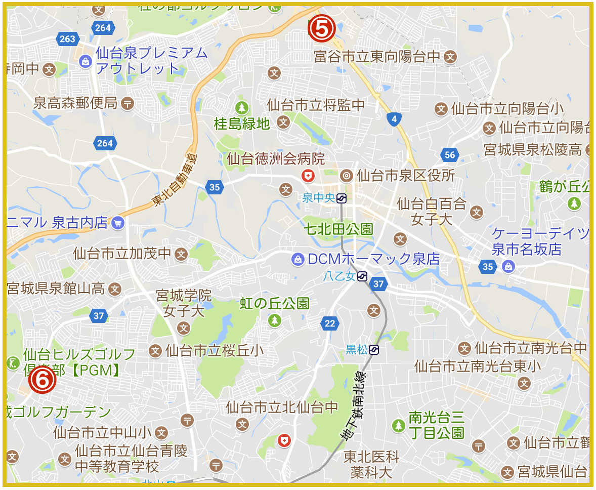 仙台市泉区にあるアコム店舗・ATMの位置（2021年版）