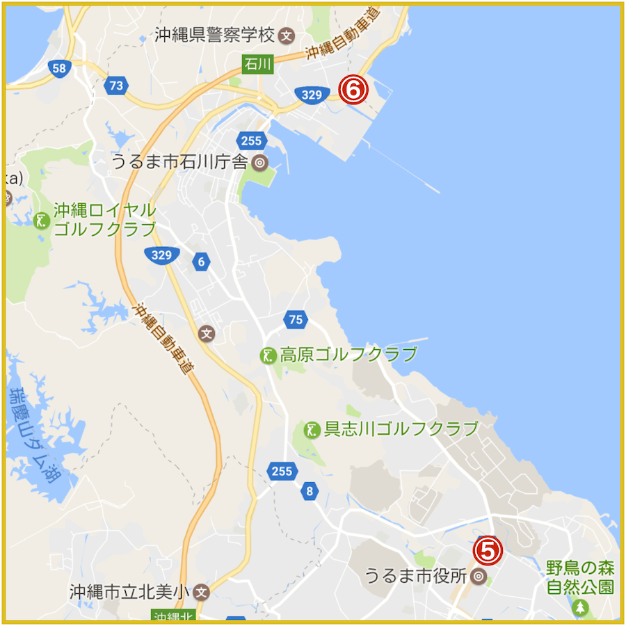 沖縄県うるま市にあるプロミス店舗・ATMの位置（2022年版）