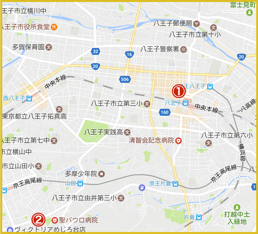 八王子市にあるプロミス店舗・ATMの位置（2022年版）