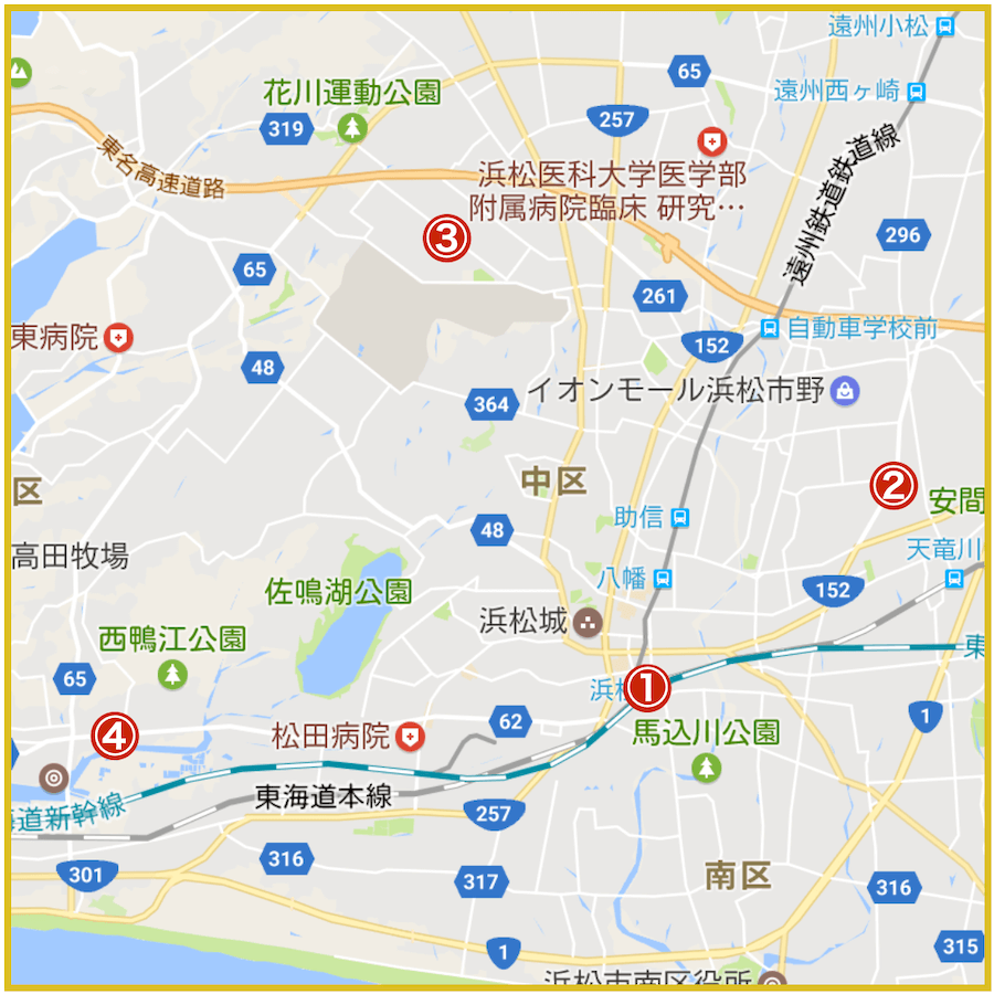 静岡県浜松市にあるプロミス店舗・ATM（2022年版）