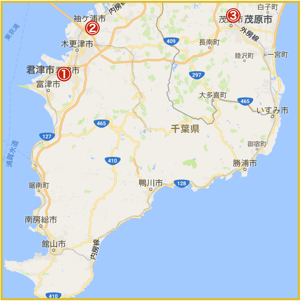 千葉県南地域にあるプロミス店舗・ATMの位置（2022年版）