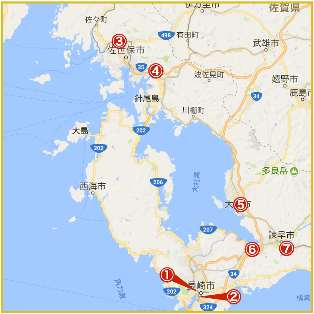 長崎県にあるプロミス店舗・ATMの位置（2022年版）