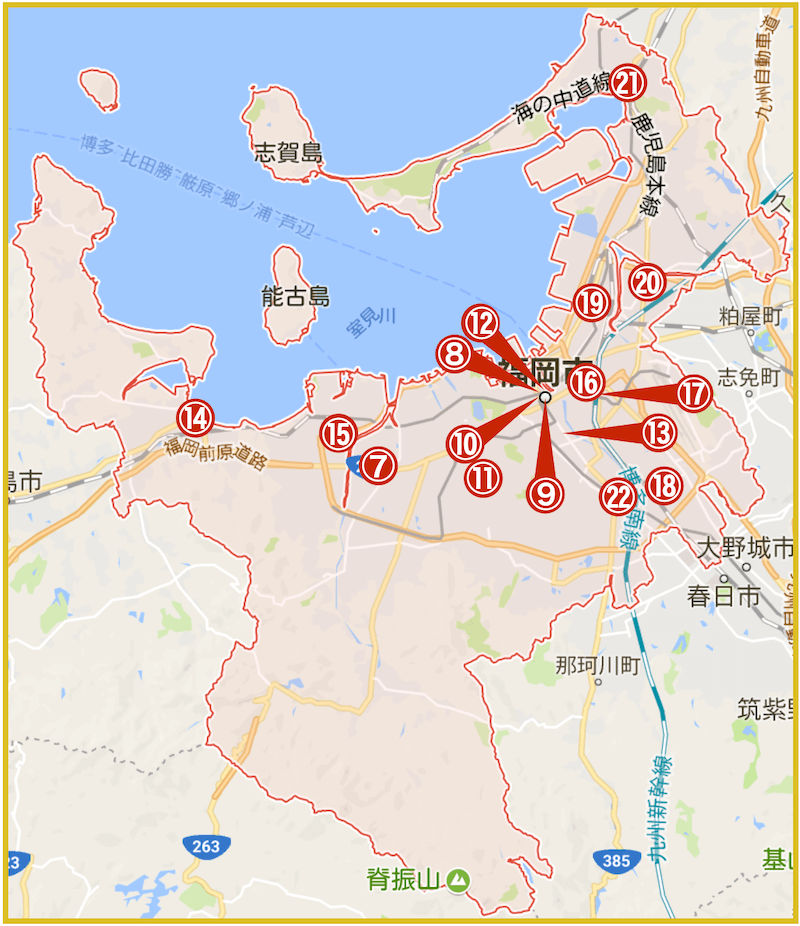 福岡市にあるプロミス店舗・ATMの位置（2022年9月版）