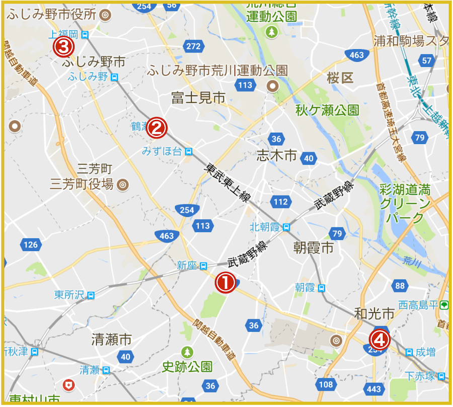 埼玉県南西部地域にあるアコム店舗・ATMの情報（2022年版）