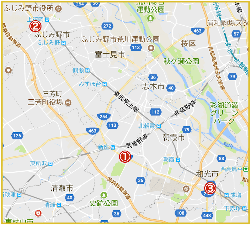 埼玉県南西部地域にあるアコム店舗・ATMの情報（2022年12月版）