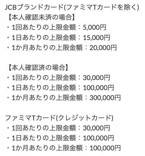FamiPay(電子マネー)のクレジットカードチャージの 上限金額