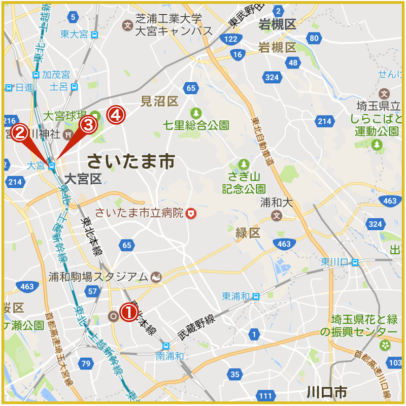埼玉県さいたま地域にあるアコム店舗・ATMの位置（2024年5月版）